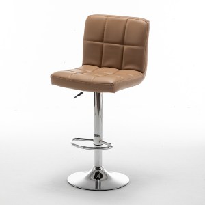 Artelibre - 14240058 ΣΚΑΜΠΟ BAR ARTELIBRE DIN ΜΕ ΠΛΑΤΗ ΠΤΥΣΣΟΜΕΝΟ CAPPUCCINO PVC/ΜΕΤΑΛΛΟ 44X50X92-113CM