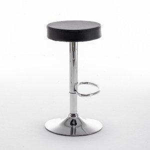 Artelibre - 14240069 ΣΚΑΜΠΟ BAR ARTELIBRE LORTHA ΠΤΥΣΣΟΜΕΝΟ ΜΑΥΡΟ PU/ΜΕΤΑΛΛΟ Φ39X64-86CM