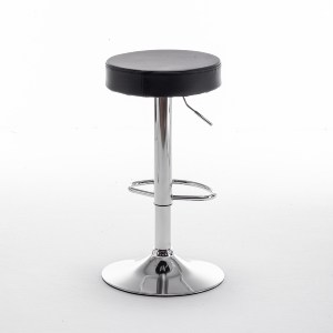 Artelibre - 14240069 ΣΚΑΜΠΟ BAR ARTELIBRE LORTHA ΠΤΥΣΣΟΜΕΝΟ ΜΑΥΡΟ PU/ΜΕΤΑΛΛΟ Φ39X64-86CM