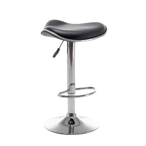 Artelibre - 14240072 ΣΚΑΜΠΟ BAR ARTELIBRE MOD ΠΤΥΣΣΟΜΕΝΟ ΜΑΥΡΟ PU/ΜΕΤΑΛΛΟ 44.5X43X65.5-83.5CM