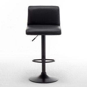 Artelibre - 14240075 ΣΚΑΜΠΟ BAR ARTELIBRE ARMOR ΜΕ ΠΛΑΤΗ ΠΤΥΣΣΟΜΕΝΟ ΜΑΥΡΟ/ΛΕΥΚΟ PU/ΜΕΤΑΛΛΟ 45X48X86-107.5CM