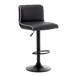 Artelibre - 14240075 ΣΚΑΜΠΟ BAR ARTELIBRE ARMOR ΜΕ ΠΛΑΤΗ ΠΤΥΣΣΟΜΕΝΟ ΜΑΥΡΟ/ΛΕΥΚΟ PU/ΜΕΤΑΛΛΟ 45X48X86-107.5CM