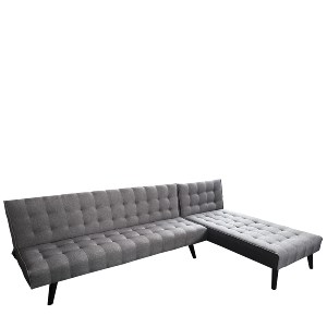 Artelibre - 14290023 ΚΑΝΑΠΕΣ ΚΡΕΒΑΤΙ ΓΩΝΙΑΚΟΣ ARTELIBRE MAGUS ΓΚΡΙ ΥΦΑΣΜΑ 254X77/163X74CM