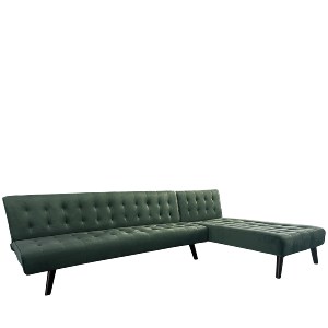 Artelibre - 14290025 ΚΑΝΑΠΕΣ ΚΡΕΒΑΤΙ ΓΩΝΙΑΚΟΣ ARTELIBRE MAGUS ΠΡΑΣΙΝΟ ΥΦΑΣΜΑ 254X77/163X74CM