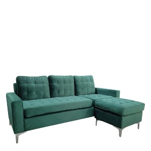 Artelibre - 14290028 ΚΑΝΑΠΕΣ ΓΩΝΙΑΚΟΣ ARTELIBRE BLAZE ΑΝΑΣΤΡΕΨΙΜΟΣ ΠΡΑΣΙΝΟ ΥΦΑΣΜΑ 190X128X82CM