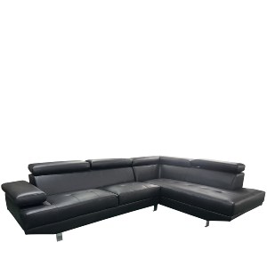 Artelibre - 14290040 ΚΑΝΑΠΕΣ ΓΩΝΙΑΚΟΣ ARTELIBRE MASAL ΜΑΥΡΟ PU 280X185X85CM