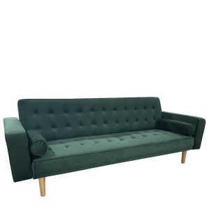 Artelibre - 14290061 ΚΑΝΑΠΕΣ ΚΡΕΒΑΤΙ ΤΡΙΘΕΣΙΟΣ ARTELIBRE AUBREY ΠΡΑΣΙΝΟ ΥΦΑΣΜΑ 224X88X84CM