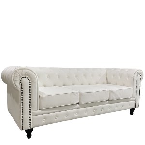 Artelibre - 14290073 ΚΑΝΑΠΕΣ ΤΡΙΘΕΣΙΟΣ ARTELIBRE AVERY ΛΕΥΚΟ PU 208X90X73CM