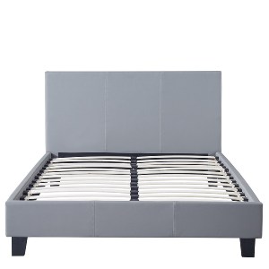Artelibre - 14320002 ΚΡΕΒΑΤΙ ARTELIBRE AZALEA ΓΚΡΙ PU 213X131X88CM (ΣΤΡΩΜΑ 120X200CM)