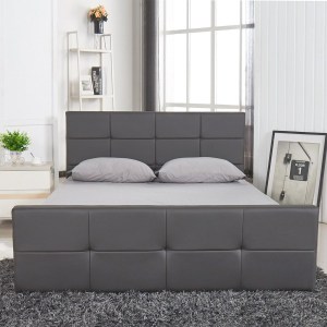 Artelibre - 14320003 ΚΡΕΒΑΤΙ ANEMONE ΓΚΡΙ PU 217X160X93CM (ΣΤΡΩΜΑ 150X200CM)