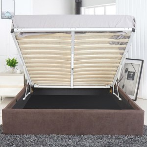 Artelibre - 14320006 ΚΡΕΒΑΤΙ ARTELIBRE ASTER ΣΚΟΥΡΟ ΚΑΦΕ ΥΦΑΣΜΑ ΜΕ ΑΠΟΘΗΚΕΥΤΙΚΟ ΧΩΡΟ 216X170.5X103CM (ΣΤΡΩΜΑ 160X200CM)