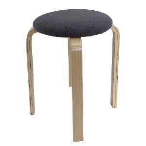 Artelibre - 14350035 ΣΚΑΜΠΟ ARTELIBRE MILOA ΓΚΡΙ/ΦΥΣΙΚΟ ΥΦΑΣΜΑ/ΞΥΛΟ 42X42X45CM