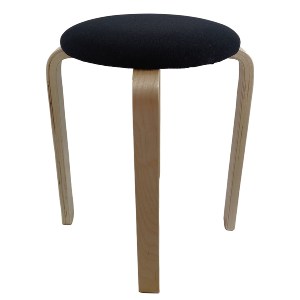 Artelibre - 14350036 ΣΚΑΜΠΟ ARTELIBRE MILOA ΜΑΥΡΟ/ΦΥΣΙΚΟ ΥΦΑΣΜΑ/ΞΥΛΟ 42X42X45CM