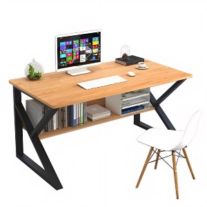 Artelibre - 14370044 ΓΡΑΦΕΙΟ MELANITTA ΚΑΦΕ/ΜΑΥΡΟ MDF/ΜΕΤΑΛΛΟ 100X48X72CM