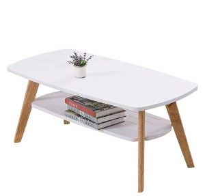 Artelibre - 14370255 ΤΡΑΠΕΖΑΚΙ ΣΑΛΟΝΙΟΥ KHOBI ΛΕΥΚΟ/ΦΥΣΙΚΟ MDF/ΞΥΛΟ 100X48X45CM