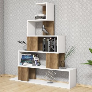 Artelibre - 14410007 ΒΙΒΛΙΟΘΗΚΗ PRUNELA ΛΕΥΚΟ/ΚΑΡΥΔΙΑ 120X22X131CM