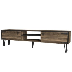 Artelibre - 14410045 ΕΠΙΠΛΟ ΤΗΛΕΟΡΑΣΗΣ THIRA ΣΚΟΥΡΟ ΚΑΦΕ 180X30X49CM