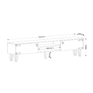 Artelibre - 14410045 ΕΠΙΠΛΟ ΤΗΛΕΟΡΑΣΗΣ THIRA ΣΚΟΥΡΟ ΚΑΦΕ 180X30X49CM