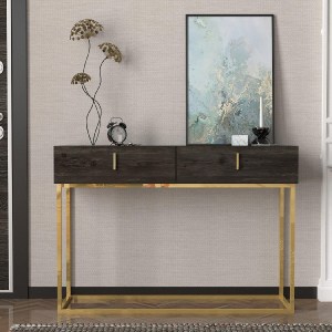 Artelibre - 14410099 ΚΟΝΣΟΛΑ MYKONOS ΚΑΦΕ/ΜΠΡΟΝΖΕ ΒΑΣΗ ΜΟΡΙΟΣΑΝΙΔΑ/ΜΕΛΑΜΙΝΗ/ΜΕΤΑΛΛΟ 120X37X84CM