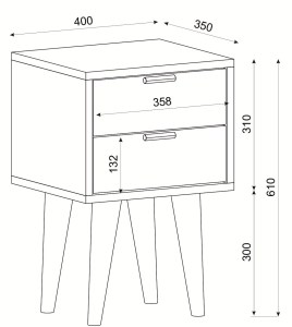 Artelibre - 14410112 ΚΟΜΟΔΙΝΟ KITHIRA ΦΥΣΙΚΟ/ΛΕΥΚΟ 40X35X61CM
