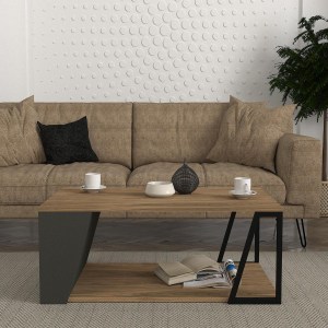 Artelibre - 14410187 ΤΡΑΠΕΖΑΚΙ ΣΑΛΟΝΙΟΥ ARTELIBRE TINOS ΦΥΣΙΚΟ/ΑΝΘΡΑΚΙ ΜΟΡΙΟΣΑΝΙΔΑ/ΜΕΛΑΜΙΝΗ 100X55X36CM