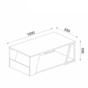 Artelibre - 14410187 ΤΡΑΠΕΖΑΚΙ ΣΑΛΟΝΙΟΥ ARTELIBRE TINOS ΦΥΣΙΚΟ/ΑΝΘΡΑΚΙ ΜΟΡΙΟΣΑΝΙΔΑ/ΜΕΛΑΜΙΝΗ 100X55X36CM