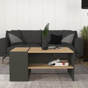 Artelibre - 14410188 ΤΡΑΠΕΖΑΚΙ ΣΑΛΟΝΙΟΥ LEROS ΦΥΣΙΚΟ/ΑΝΘΡΑΚΙ ΜΟΡΙΟΣΑΝΙΔΑ/ΜΕΛΑΜΙΝΗ 110X60X45CM