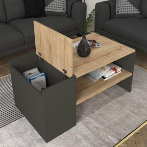 Artelibre - 14410188 ΤΡΑΠΕΖΑΚΙ ΣΑΛΟΝΙΟΥ LEROS ΦΥΣΙΚΟ/ΑΝΘΡΑΚΙ ΜΟΡΙΟΣΑΝΙΔΑ/ΜΕΛΑΜΙΝΗ 110X60X45CM