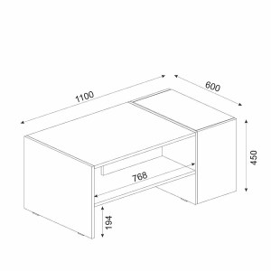 Artelibre - 14410188 ΤΡΑΠΕΖΑΚΙ ΣΑΛΟΝΙΟΥ LEROS ΦΥΣΙΚΟ/ΑΝΘΡΑΚΙ ΜΟΡΙΟΣΑΝΙΔΑ/ΜΕΛΑΜΙΝΗ 110X60X45CM