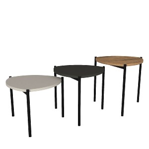 Artelibre - 14410189 ΤΡΑΠΕΖΑΚΙ ΣΑΛΟΝΙΟΥ KARPATHOS ΦΥΣΙΚΟ/ΑΝΘΡΑΚΙ/ΓΚΡΙ ΜΟΡΙΟΣΑΝΙΔΑ/ΜΕΛΑΜΙΝΗ 45X45X45/40/35CM ΣΕΤ 3ΤΜΧ