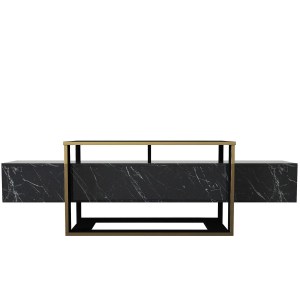 Artelibre - 14410222 ΕΠΙΠΛΟ ΤΗΛΕΟΡΑΣΗΣ ARTELIBRE LEVITHA ΜΑΥΡΟ ΜΟΡΙΟΣΑΝΙΔΑ/ΜΕΛΑΜΙΝΗ 160X50X46CM