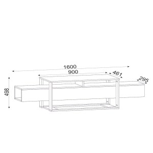 Artelibre - 14410222 ΕΠΙΠΛΟ ΤΗΛΕΟΡΑΣΗΣ ARTELIBRE LEVITHA ΜΑΥΡΟ ΜΟΡΙΟΣΑΝΙΔΑ/ΜΕΛΑΜΙΝΗ 160X50X46CM