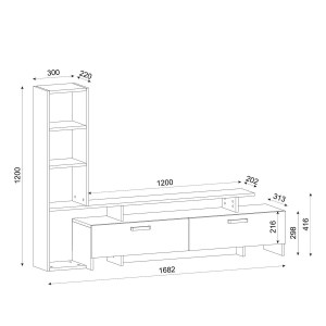 Artelibre - 14410227 ΕΠΙΠΛΟ ΤΗΛΕΟΡΑΣΗΣ ARTELIBRE ELASA ΛΕΥΚΟ/CORDOBA ΜΟΡΙΟΣΑΝΙΔΑ/ΜΕΛΑΜΙΝΗ 168X31X120CM