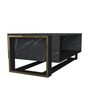 Artelibre - 14410229 ΤΡΑΠΕΖΑΚΙ ΣΑΛΟΝΙΟΥ LEVITHA ΜΑΥΡΟ ΜΟΡΙΟΣΑΝΙΔΑ/ΜΕΛΑΜΙΝΗ 120X60X74CM