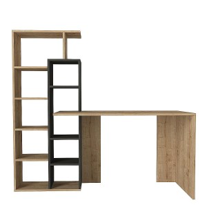 Artelibre - 14410272 ΓΡΑΦΕΙΟ-ΒΙΒΛΙΟΘΗΚΗ ARTELIBRE PRIMO SAPPHIRE/ΑΝΘΡΑΚΙ ΜΟΡΙΟΣΑΝΙΔΑ/ΜΕΛΑΜΙΝΗ 152X60X74/148CM