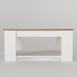 Artelibre - 14410298 ΤΡΑΠΕΖΑΚΙ ΣΑΛΟΝΙΟΥ ALDEN ΛΕΥΚΟ/ΦΥΣΙΚΟ ΜΟΡΙΟΣΑΝΙΔΑ/ΜΕΛΑΜΙΝΗ 90X60X42CM