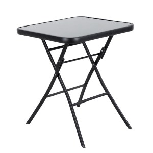 Artelibre - 14450054 ΤΡΑΠΕΖΙ ΜΕΤΑΛΛΙΚΟ ARTELIBRE ΠΤΥΣΣΟΜΕΝΟ TAURUS ΜΑΥΡΟ 60X60X70CM