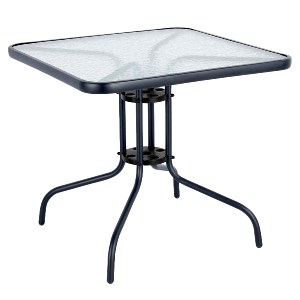 Artelibre - 14450065 ΤΡΑΠΕΖΙ ΚΗΠΟΥ ARTELIBRE MARS ΜΑΥΡΟ ΜΕΤΑΛΛΟ/ΓΥΑΛΙ 80X80X70CM