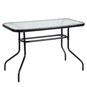 Artelibre - 14450080 ΤΡΑΠΕΖΙ ΚΗΠΟΥ ARTELIBRE VULCAN ΜΑΥΡΟ ΜΕΤΑΛΛΟ/ΓΥΑΛΙ 110X60X70CM