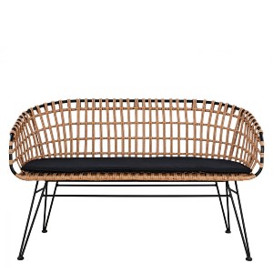 Artelibre - 14510064 ΚΑΝΑΠΕΣ ΚΗΠΟΥ ARTELIBRE ARVENIUS ΦΥΣΙΚΟ/ΜΑΥΡΟ RATTAN 124X57X77CM