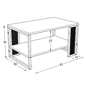 Artelibre - 14570405 ΤΡΑΠΕΖΑΚΙ ΣΑΛΟΝΙΟΥ MELA SONOMA/ΜΑΥΡΟ ΜΕΛΑΜΙΝΗ/ΜΕΤΑΛΛΟ 80.2X45X50.2CM