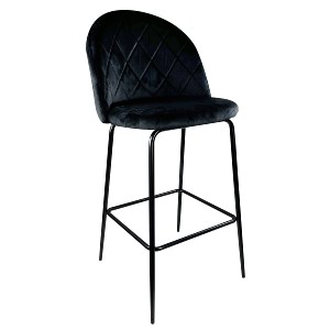 Artelibre - 14600087 ΣΚΑΜΠΟ BAR ARTELIBRE UNDERHILL ΜΑΥΡΟ ΒΕΛΟΥΔΟ/ΜΕΤΑΛΛΟ 45X53X98CM