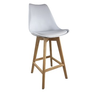 Artelibre - 14600112 ΣΚΑΜΠΟ BAR ARTELIBRE BRONX ΛΕΥΚΟ PP/PU/ΞΥΛΟ 57.5X49X105CM