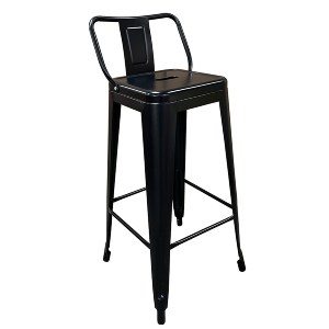 Artelibre - 14600131 ΣΚΑΜΠΟ BAR ARTELIBRE ΒΙΟΜΗΧΑΝΙΚΟΥ ΤΥΠΟΥ VINTAGE MOLERO ΜΑΥΡΟ ΜΑΤ ΜΕΤΑΛΛΟ 43X43X94CM