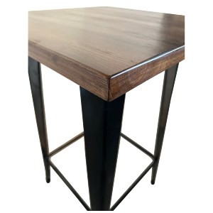 Artelibre - 14600145 ΤΡΑΠΕΖΙ BAR ARTELIBRE ΒΙΟΜΗΧΑΝΙΚΟΥ ΤΥΠΟΥ VINTAGE ARTEKTO ΜΑΥΡΟ/ΚΑΦΕ ΜΕΤΑΛΛΟ/ΞΥΛΟ 60X60X103CM