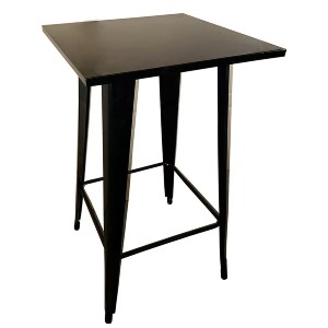 Artelibre - 14600146 ΤΡΑΠΕΖΙ BAR ARTELIBRE ΒΙΟΜΗΧΑΝΙΚΟΥ ΤΥΠΟΥ VINTAGE ARTEKTO ΜΑΥΡΟ ΜΕΤΑΛΛΟ/ΞΥΛΟ 60X60X103CM