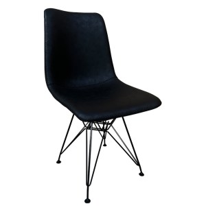 Artelibre - 14600163 ΚΑΡΕΚΛΑ ΤΡΑΠΕΖΑΡΙΑΣ ARTELIBRE SELVA VINTAGE ΜΑΥΡΟ PU/ΜΕΤΑΛΛΟ 43X57X81CM