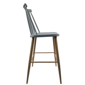 Artelibre - 14600190 ΣΚΑΜΠΟ BAR ARTELIBRE MARANTA ΓΚΡΙ/ΦΥΣΙΚΟ PP/ΜΕΤΑΛΛΟ 45X46X97CM
