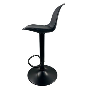 Artelibre - 14600197 ΣΚΑΜΠΟ BAR ARTELIBRE AMADA ΜΑΥΡΟ PP/ΜΕΤΑΛΛΟ 41X40X79-89CM