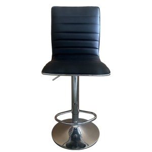 Artelibre - 14600199 ΣΚΑΜΠΟ BAR ARTELIBRE ENCANTA ΜΑΥΡΟ/ΧΡΩΜΙΟ PU/ΜΕΤΑΛΛΟ 41X50X59/94-80/115CM